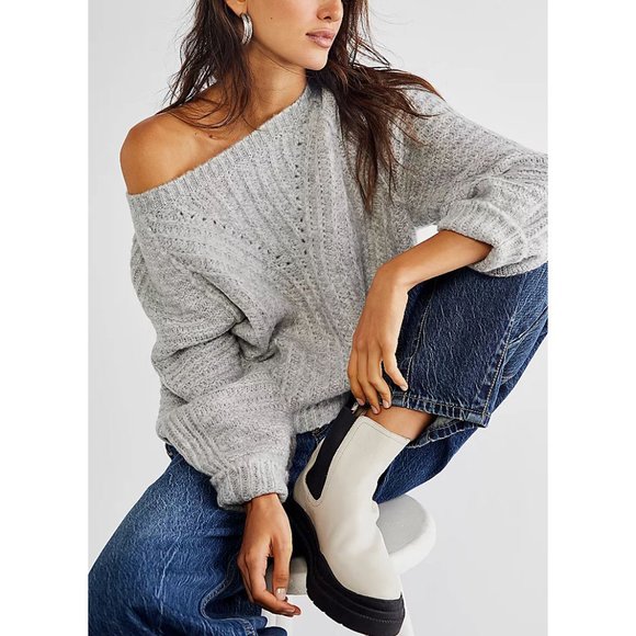 FREE PEOPLE Carter Pullover / Heather Grey - Picture 2 of 14